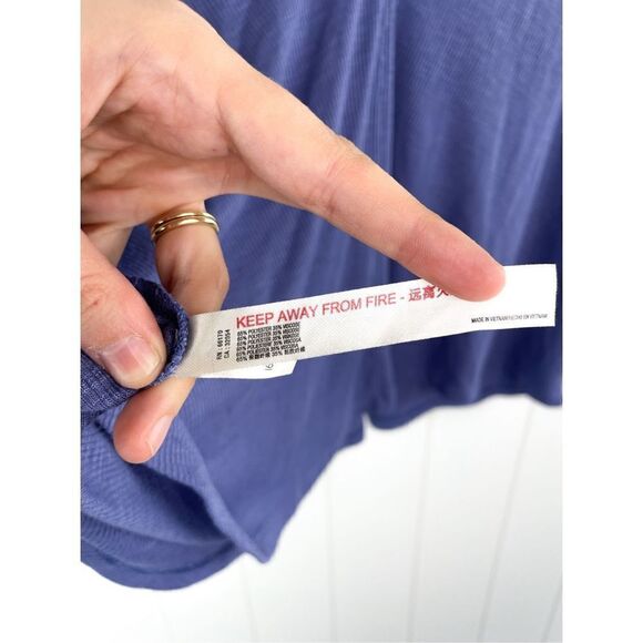 Free People Dani Periwinkle Blue Ribbed Tank Top S - Picture 12 of 12